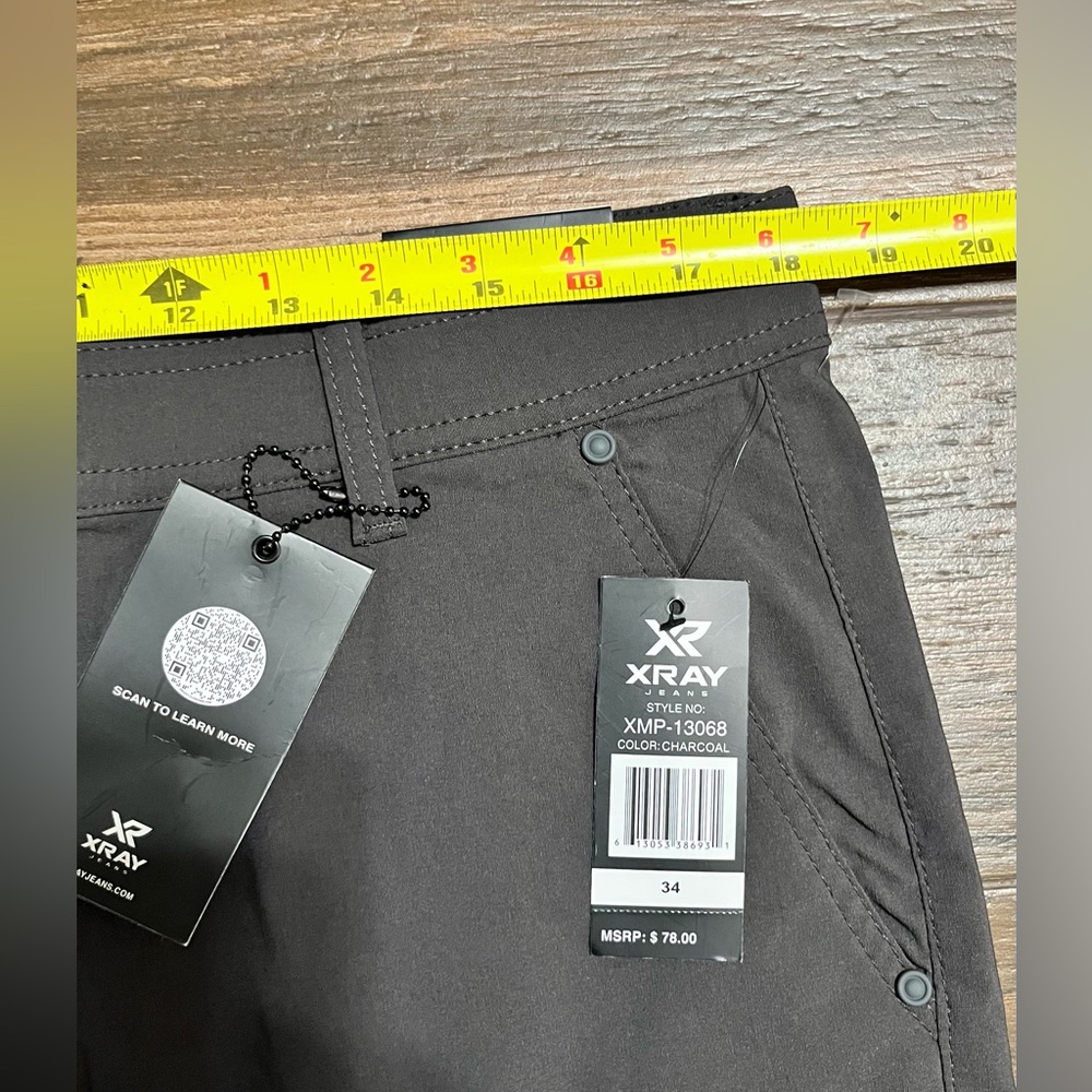 NWT Men's X-RAY Charcoal Hi-Flex Stretch Fabric Pants Size 34 x 29.5 - Picture 6 of 9